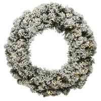 Kaemingk Imperial LED Snowy Wreath, White & Green