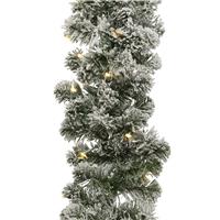 Kaemingk Imperial LED Snowy Garland, White & Green