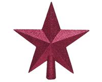 Kaemingk Shatterproof Glitter Tree Star, Red