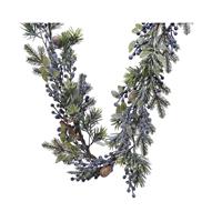 Kaemingk Frosted Decorative Garland, Blue Berry