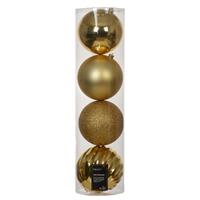 Kaemingk Tube Of Baubles, Set of 4, Light Gold