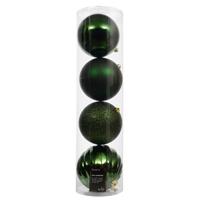 Kaemingk Tube Of Baubles, Set of 4, Pine Green