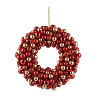 Kaemingk Shatterproof Bauble Wreath, Red & Gold