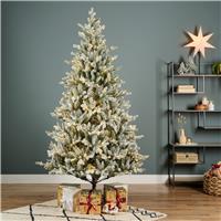 Kaemingk Everlands LED Pre-Lit Snowy Allison Artificial Christmas Tree, 6ft