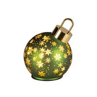 Kaemingk Micro LED Rotating Glass Bauble, Green