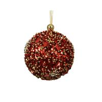 Kaemingk Sequin Bauble, Christmas Red