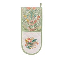 William Morris At Home Kitchen Garden Dbl Oven Glove, Green