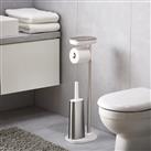 Joseph Joseph EasyStore Plus Toilet Roll Holder with Flex Toilet Brush, Stainless Steel