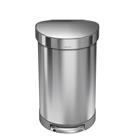 Simplehuman CW2030 Semi Round Pedal Bin, Brushed Stainless Steel, 45L