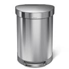 Simplehuman CW2029 Semi Round Pedal Bin, Brushed Stainless Steel, 60L