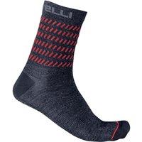 Castelli Go 15 Road Sock Savile Blue/Red