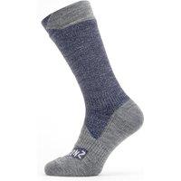 SealSkinz Raynham Waterproof All Weather Mid Length Sock Navy Blue/Grey Marl