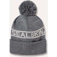 SealSkinz Heacham Waterproof Cold Weather Icon Bobble Hat Dark Grey/Cream