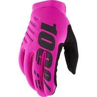 100 Percent Brisker Cold Weather Womens MTB Gloves Neon Pink/Black