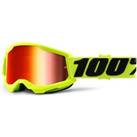 100 Percent Strata 2 Youth Goggles Fluo/Yellow / Mirror Red Lens