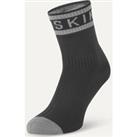 SealSkinz Mautby Waterproof Warm Weather Ankle Length Sock with Hydrostop Black/Grey