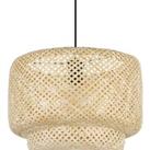 EGLO Hettonie pendant light, bamboo lampshade, 42 cm