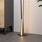 EGLO Panagria LED floor lamp, black with wood detail