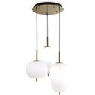 Ideallux Ideal Lux Umile LED hanging 3-bulb brass/white