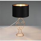 Reality Leuchten Mary table lamp with a face design, black/gold