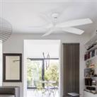 FARO BARCELONA Cocos L ceiling fan with an LED light, DC, white