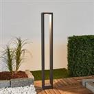 Lucande LED path lamp Jupp, set of 4, 90 cm, graphite grey