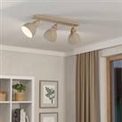 EGLO Arrecife ceiling light sand/wooden look, 3-bulb