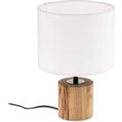 BRITOP Tidas table lamp, oiled oak, 20 cm, white