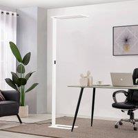 Prios LED office floor lamp Taronis, white, 195 cm, dimmable
