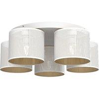 Luminex Jovin ceiling light with five lampshades, white/gold