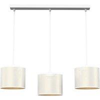 Euluna Jovin pendant light, 3-bulb linear, white/gold