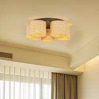 Luminex Jovin ceiling light with five rattan shades