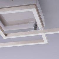 JUST LIGHT. GmbH Iven LED ceiling light, steel, 35.9 x 35.9 cm