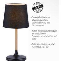 JUST LIGHT. GmbH Nima table lamp with black fabric shade