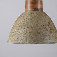 JUST LIGHT. GmbH Samia pendant light, mango wood, beige textured finish