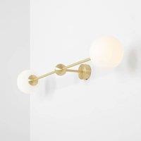 ALDEX Alison wall light, 2-bulb, brass/white, 89 cm