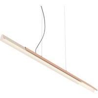 kdln Dala linear hanging light, sand white/copper 2,700 K 150 cm