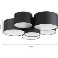 Lindby Maureka ceiling light, 94 cm, 6-bulb, textile