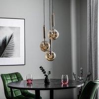 Alfa Volda Picolo pendant light, 3-light, black/gold, round