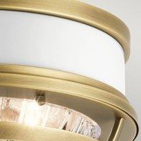 Quintiesse Tollis ceiling light, brass/clear, 30.5 cm