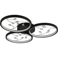 Trio Lighting LED ceiling lamp Groovy 3-bulb black 3,000K