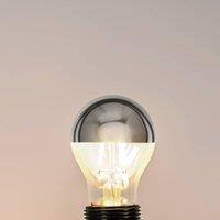 Lucande E27 3.5W half mirror LED bulb A60, 2700K silver