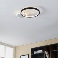 EGLO LED ceiling lamp Gafares, black aluminium 41 cm remote control CCT