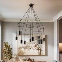 Nowodvorski Lighting Imbria hanging light, 10-bulb, length 126 cm, black