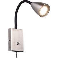 Trio Lighting Wanda wall light with plug, matt nickel