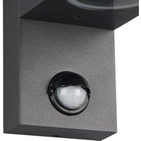 Trio Lighting Roya outdoor wall 2-bulb, sensor, round anthracite