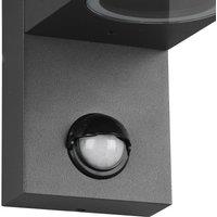 Trio Lighting Roya outdoor wall 1-bulb sensor angular anthracite