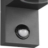 Trio Lighting Roya outdoor wall 2-bulb sensor angular anthracite