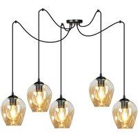 EMIBIG LIGHTING Starla hanging light, decentralised, 5-bulb, amber