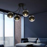 EMIBIG LIGHTING Boston ceiling light, black/clear, 4-bulb